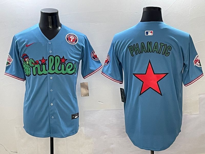 Men Philadelphia Phillies Blank Light Blue three generations Joint Name 2025 Nike MLB Jersey style 8
